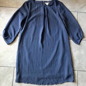H&M blue long sleeve lined dress